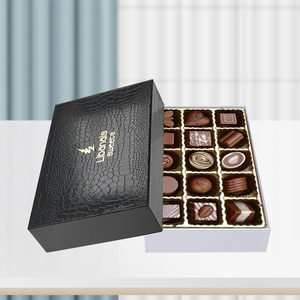 Tùy Chỉnh In Vàng Lá Logo Cá Sấu Kết Cấu Macaron Hộp Quà Tặng Bao Bì Với Khay Nhựa Cho Pastry <span class=keywords><strong>Truffle</strong></span> Sô Cô La Ngọt Ngào - Product Image 1