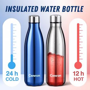 Botella de Agua Ecológica de Acero Inoxidable de 17 oz, Rendimiento Térmico de 12-24 Horas, Aislamiento al Vacío, Resistente al Sudor, Apta para Portavasos - Product Image 4