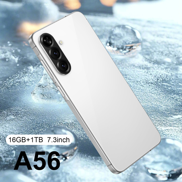 Android Cell Gaming Smartphone New Brand Original A56 Unlock 7.3 Inch HD OLED 120Hz Display 5G Dual SIM LTE CDMA 108MP Spanish