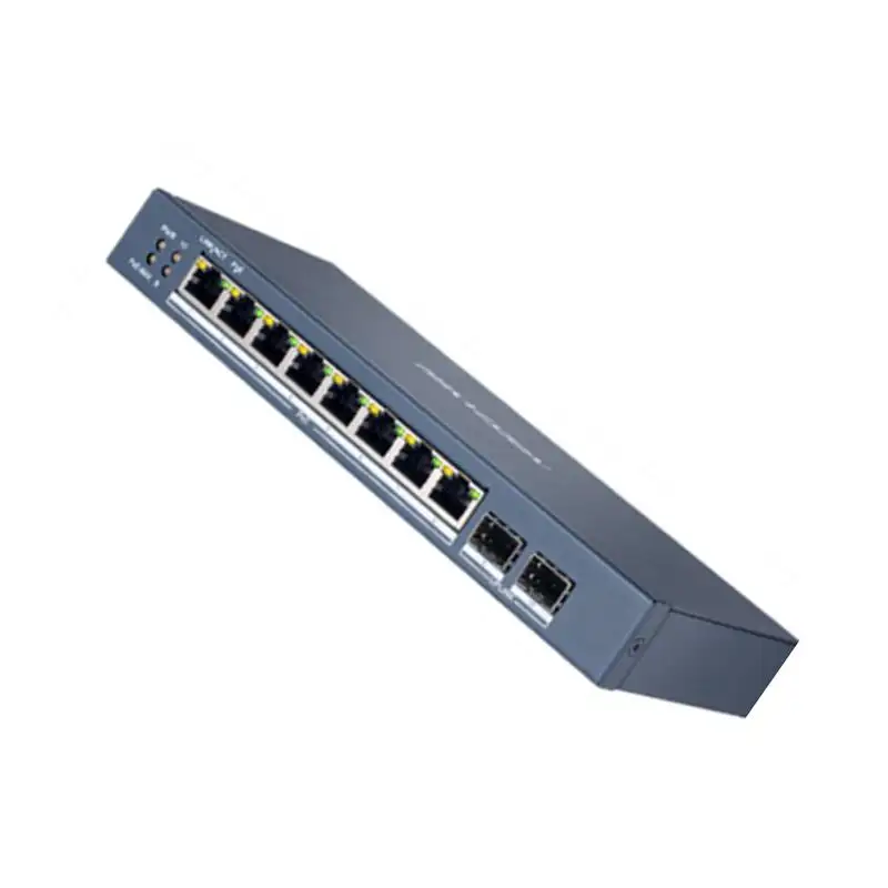 HIK DS-3E1510P-S d'origine Commutateur POE intelligent Gigabit à 8 ports 8 ports PoE gigabit et 2 ports à fibre optique gigabit
