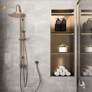 Nicho de Ducha de Acero Inoxidable de Lujo EX300 OEM/ODM, Negro Mate, Estante de Ducha Empotrado para Pared de Baño, Sin Necesidad de Azulejos - Product Image 3