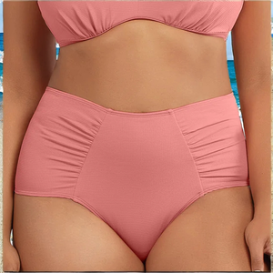 กางเกงว่ายน้ำผู้หญิงไซส์ใหญ่ Ladymate ODM/OEM ดีไซน์วินเทจแบบเต็มตัว เอวสูง - Product Image 2