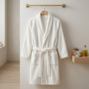 Peignoir <span class=keywords><strong>de</strong></span> <span class=keywords><strong>luxe</strong></span> en coton blanc, personnalisé, doux et <span class=keywords><strong>de</strong></span> qualité supérieure, idéal pour les chambres d'hôtel (vente en gros) - Product Image 5