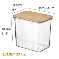 Conteneurs alimentaires multifonctionnels en plastique hermétiques avec couvercle en bambou, bocal cylindrique transparent, grande capacité pour garde-manger et camping, vente en gros
