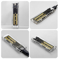 Boîtier de disque dur transparent en plastique M.2 NGFF, protocole USB3.1 Gen 2 SATA, pour ordinateur portable