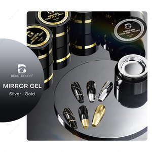 Beau Color Factory Super Silver Gold Metallic Gel <span class=keywords><strong>Effet</strong></span> <span class=keywords><strong>Miroir</strong></span> 5ML Pot de Gel Métallique Qualité Supérieure <span class=keywords><strong>Vernis</strong></span> <span class=keywords><strong>à</strong></span> Ongles <span class=keywords><strong>Doré</strong></span> OEM - Product Image 2