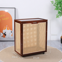 Nouveau panier à linge moderne en rotin et bois avec couvercle amovible pour la maison, rangement de vêtements