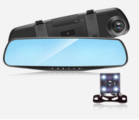 Cámara de Retroceso con Pantalla Táctil de 5 Pulgadas, Doble Lente HD 1080p, Ángulo de Visión de 170°, Grabación en Bucle, Monitoreo de Estacionamiento, Compatible con OLIVER