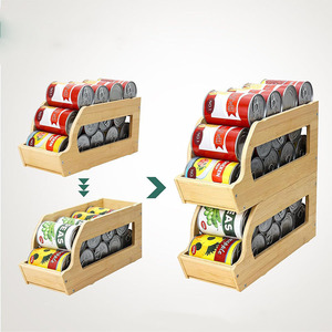 <b>Stackable</b> storage <b>baskets</b> for beverage cans, fruit cans, and cleaning; bamboo storage <b>baskets</b> for aluminum cans. - Product Image 3