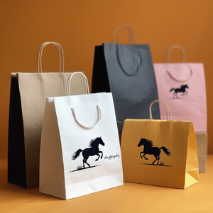 10pcs农场马纸袋派对礼品袋派对装饰用品定制糖果纸袋 - Product Image 5