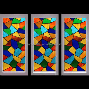 Bloc de vitrail Tiffany personnalisé avec motif irrégulier pour la décoration lumineuse des portes et fenêtres de la maison, durable - Product Image 3