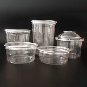 8oz 12oz 16oz 24oz 32oz Mikrowellen geeignete Mahlzeit PP/ PET-Suppen behälter Auslaufs icherer Einweg-Lebensmittel behälter aus Kunststoff mit Deckel