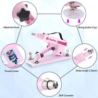 Machine intime électrique haute performance Auxfun Premium avec connecteur 3XLR et 8 accessoires en silicone, jouet pour adultes pour le plaisir des couples