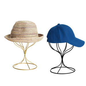 Iron Wig Holder Storage Display Stand, Hat Rack, Top Hat Display Stand