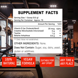 Custom Made <b>Creatine</b> Monohydrate Powder with Vitamin D & Taurine & Betaine Anhydrous Promote Effective Muscle Recovery - Product Image 6