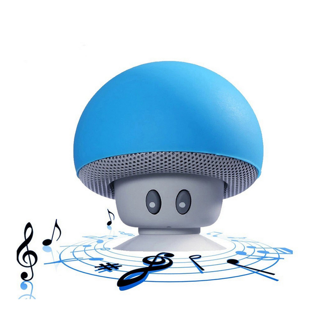 Hot Sale Custom Logo Mushroom Head BT Speaker Portable With Sucker Cup for Bathroom Mirror Gift Wireless Audio Mini Speaker