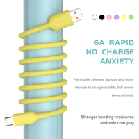 Kabel Data pengisi daya Cepat USB, silikon lembut V8 kabel USB mikro tipe-c untuk Android Iphone