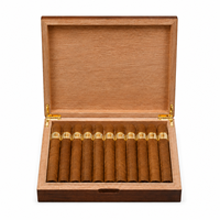 Boîte à cigares rectangulaire en bois brun de luxe, fabriquée à la main, pour le rangement et la présentation de cigares de qualité supérieure