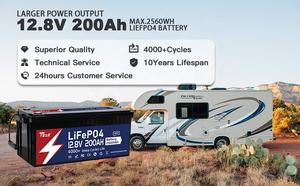 <span class=keywords><strong>12V</strong></span> 200Ah 280Ah 300Ah 400Ah LiFePO4ソーラーバッテリースマート200A Daly BMS RS485/RS232/CAN通信ポート - Product Image 6