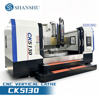 Tour vertical CNC à roulement unique CK5130, nouveau modèle, diamètre de coupe 2000 mm, machine robuste pour l'usinage de brides et de disques
