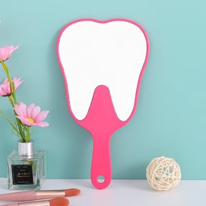 New Custom Logo Multi Function Tooth Shaped Cosmetic Handheld <strong>Mirror</strong> <strong>Plastic</strong> Dental <strong>Mirrors</strong> With Handle for Promotional Gift - Product Image 5