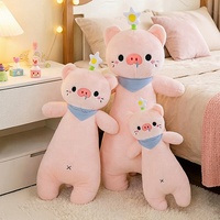 Peluche cochon rose mignon à fleurs avec rembourrage en coton PP, design de pattes à clipser, longue écharpe – Cadeau de mariage pour tous les âges