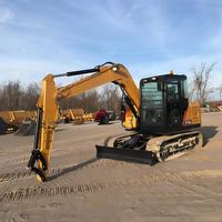 Mini-excavatrice diesel sur chenilles SY75C de 7500 kg avec godet de terrassement de 0,28 m³, godet pour roche, hauteur de creusement maximale de 5790 mm
