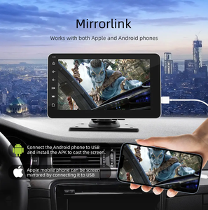 Rádio universal Carplay Multimídia Android 7 Polegadas Monitor de Carro sem fio para Carro Mp5 <span class=keywords><strong>Player</strong></span> DVR Tela Carplay portátil com Câmera - Product Image 3