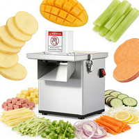 Commerciële Industriële Groente Aardappel Fruit Snijmachine 200W 220V Roestvrijstalen Motor 5 Snijgroottes 20mm Hoge Efficiëntie