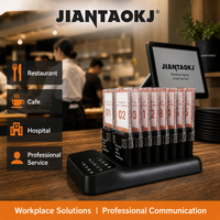 Système d'appel sans fil étanche pour restaurants avec alertes sonores, lumineuses et vibrantes, affichage à 3 chiffres et base de chargement pour la livraison de repas