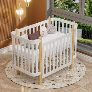 Culla Moderna in Legno per Neonati con Altezza Regolabile e Sponda Laterale, <span class=keywords><strong>Lettino</strong></span> per Bambini in Legno Massello, Design Personalizzato OEM - Product Image 3