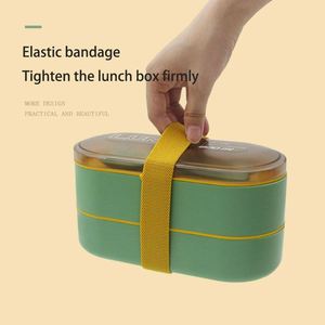 Microwavable Office School 2 Layer AS <b>Lid</b> PP Lunch Box Leakproof Food <b>Container</b> Japan Lunch Box With Fork Spoon and Insulation B - Product Image 2