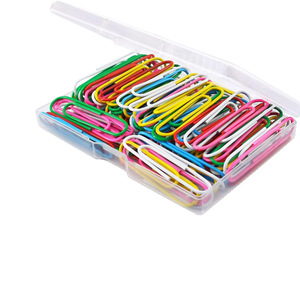 Colored Paper <b>Clips</b> 50Mm 100Pcs Boxed Office Supplies Plastic Coated Metal <b>Clips</b> For Documents And Papers - Product Image 5
