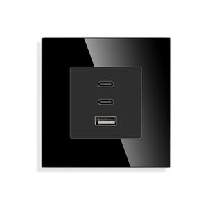 65W GaN USB Type A + C + C Protocoles PD Ports de charge super rapide Charge rapide Montage mural Prise USB Charge super rapide - Product Image 2