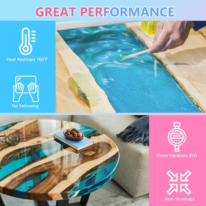 Resin Epoxy High Clear 2:1 untuk Meja Sungai, Self-leveling Bebas Gelembung, Tahan UV untuk Pengerjaan Kayu, Furnitur DIY - Product Image 2