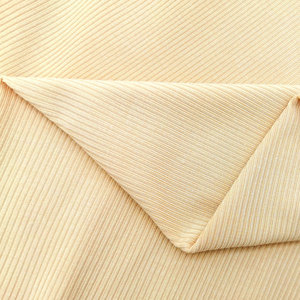 Tissu côtelé modal 2x2 50S, matière tricotée élastique à rayures pour t-shirts et hauts basiques pour femmes - Product Image 5