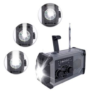 Linterna Solar USB Portátil, Banco de Energía Recargable, Radio de Emergencia con Manivela, Alerta Solar LED - Product Image 4