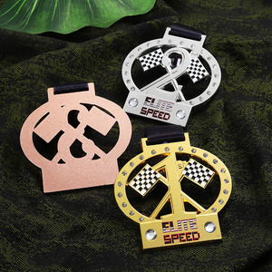 Nuove medaglie d'oro argento rame auto da corsa sport in metallo in lega di zinco cavo taglio medalle fabbrica medaglia personalizzata con strass - Product Image 5