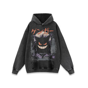 700 Kinds Hoddies Hoddied <strong>Sweatshirt</strong> Heavy Black Cotton Acid Wash Vintage Graphic <strong>Pokemoned</strong> Gengar Anime Men T-shirt - Product Image 5