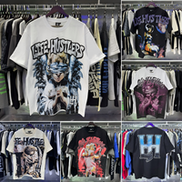 Kaos Unisex Loose Fit High Street Bahan Katun Bernapas 1.1 Cetak Gambar Malaikat Dengan Huruf Berhias Berlian Imitasi