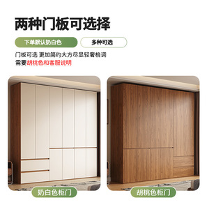 Thickened Solid Wood <b>Wardrobe</b> 60cm Depth <b>Large</b> Capacity Floor Standing Bedroom Storage Cabinet Whole House Customization - Product Image 2