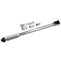 Llave Dinamométrica Multifuncional de Alta Calidad, Ajustable en Dos Direcciones, en Tamaños de 1/4", 3/8" y 1/2", Cromada, para Herramientas de Ferretería - Métrica