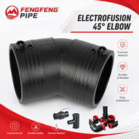 Raccords électrofusion coudés en polyéthylène PEHD 45 degrés, matériau de plomberie, joint de raccordement de tuyaux PE100 SDR11, pression 90mm