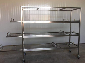 둥근 지느러미 사체 보관 랙 휴대용 병원 영안소 장비 영안소 트레이 보관 랙 - Product Image 3