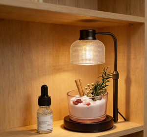 Ensemble cadeau de fabrication de bougies de luxe LANJO avec lampe chauffe-cire, sable/cire/pierres de cristal, huiles essentielles et gobelet en verre - Product Image 2