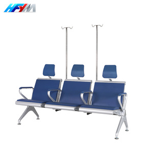 3인용 수액 대기 의자 병원용 의자 내구성 있는 금속 소재 - Product Image 1