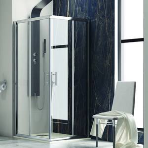 Kamalu KF1000 moderno 80x70 angolo porta doccia custodia 6mm Anti-calcare vetro rettangolare vassoio telaio in alluminio per bagno - Product Image 2