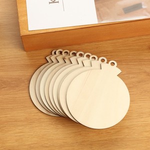 Tự làm giáng sinh đồ trang trí bằng gỗ cho hàng thủ công chưa hoàn thành 4 "Lớn Gỗ tự nhiên lát predrilled với lỗ sơn <span class=keywords><strong>Kit</strong></span> với bàn chải - Product Image 4