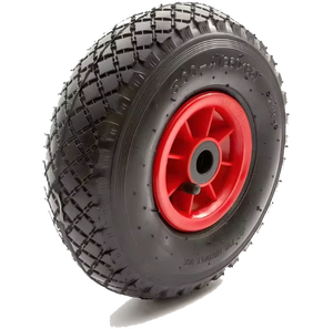Pneu de remplacement de chariot de main de jante en plastique d'usine 10 pouces motif croisé 3.50-4 3.00-4 roue en caoutchouc pneumatique à air de brouette - Product Image 1