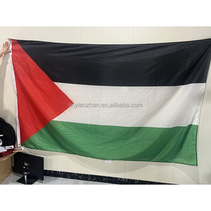 Venta al por mayor 3x5 pies Impresión digital poliéster Rojo Negro verde personalizado Palestina bandera Banner - Product Image 1